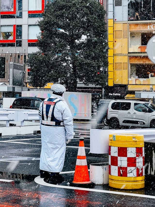 Shibuya crossing in a snowy day❄️🇯🇵