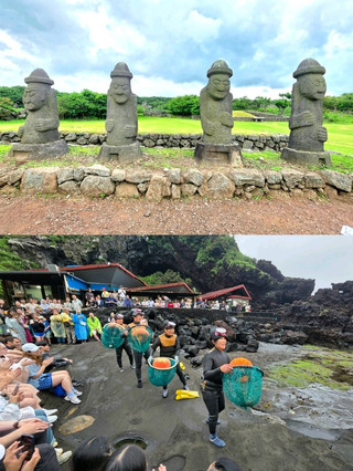 제주 역사문화 투어 버스 당일 투어🏞한국 드라마 "세상 끝에서 만나요"에서 아이유의 삶을 경험해보세요🛖🤿🦪🐙🐚