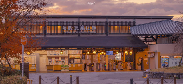 岚山渡月桥の日の出