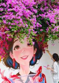 昆明｜手绘簪花少女墙&⃓簕杜鹃梦幻联动