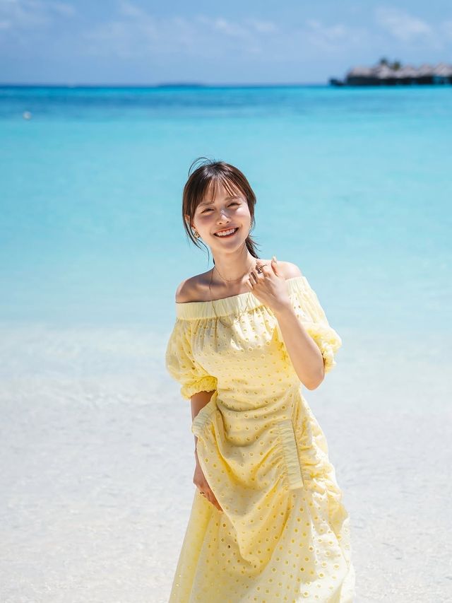 馬爾代夫海邊度假穿搭氣球裙也太出片了！