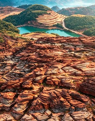 Tongren La'er Mountain Red Stone Forest｜480 Million Years Underwater Secret Realm, Stunning Sunset Photo Spot
