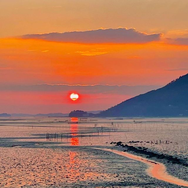 아름다운 일몰 와온해변