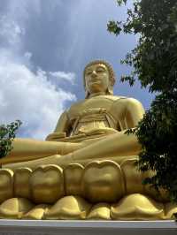 Gigantic Golden Buddha and Ethereal Glass Stupa
