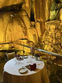Dine in a 260 million year old natural limestone cave at Jeff’s Cellar 