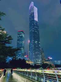 Guangzhou's Illuminated Cityscape: A Night of Towers and Bridges