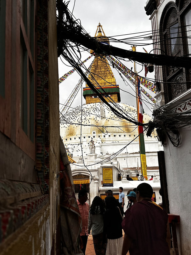 Buddha stupa vibrant center of Buddhism 