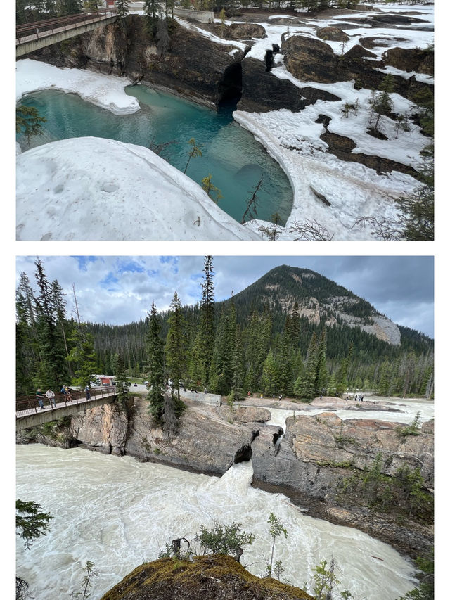 Natural Bridge winter vs summer 