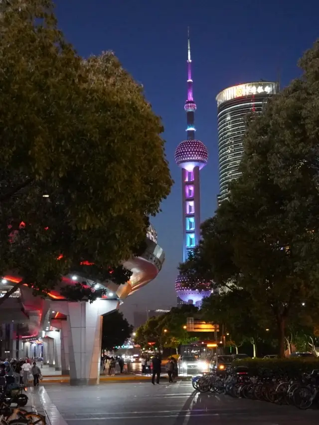 Nighttime Walk in Pudong's Lujiazui