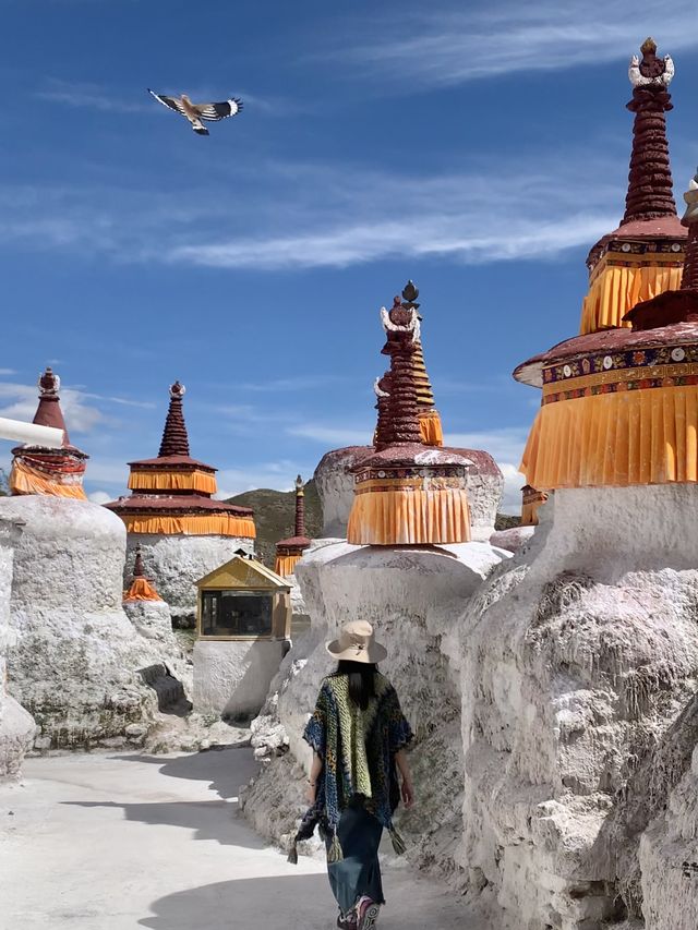 西藏夏寺：壯觀的白塔林！路遇淳樸的藏民