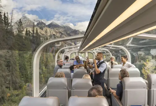 Canada's viral luxury train! Featuring double-decker dome cars with 180° glass ceilings