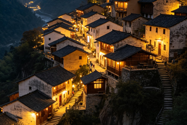 The night view of Chenjiapu Village is even more soothing than I