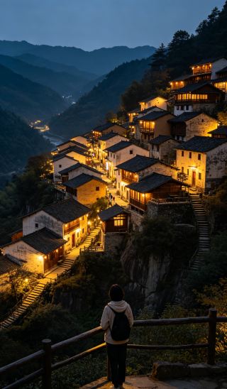  The night view of Chenjiapu Village is even more soothing than I imagined!