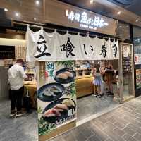 Get fresh fish at this Standing Sushi Bar!