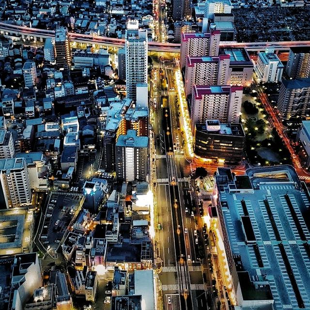 Overlooks the beauty of Osaka City