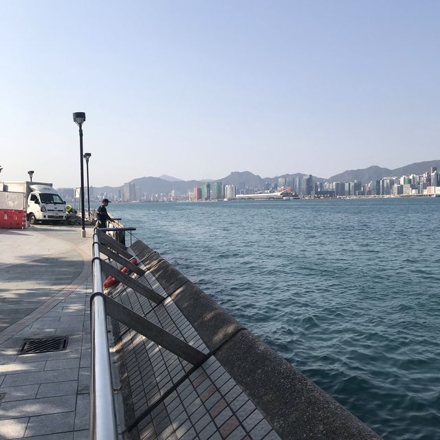 Just a stone throw going to seaside in Hong Kong 