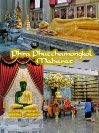 A colossal standing Golden Buddha in Hatyai