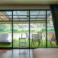 ที่พักวิวรถไฟริมแม่น้ำแคว สวนไทรโยครีสอร์ท จ.กาญฯ