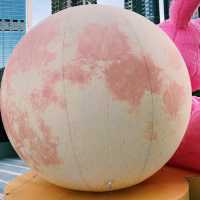 月亮+粉紅大白兔公仔=中秋節❤️❤️