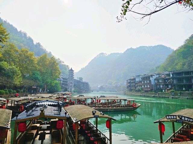 Morning Serenity in Fenghuang Ancient Town: Misty River Magic at Dawn
