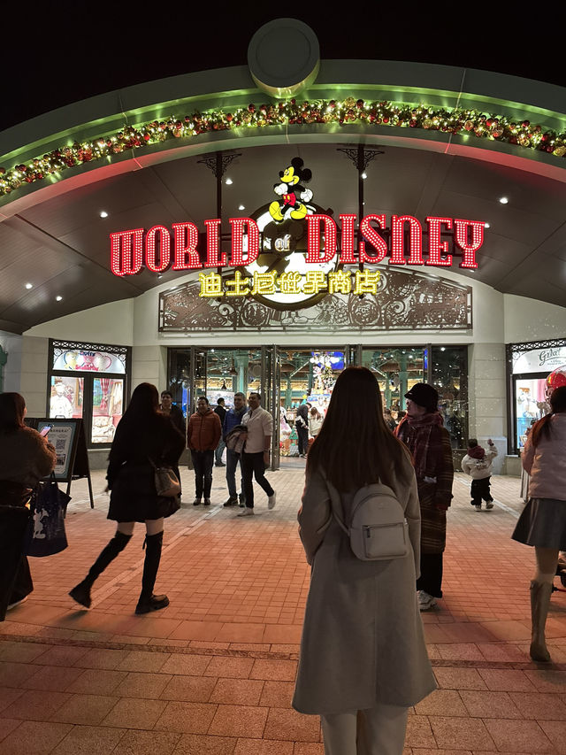 Amazing Disney Town with Christmas Decorations