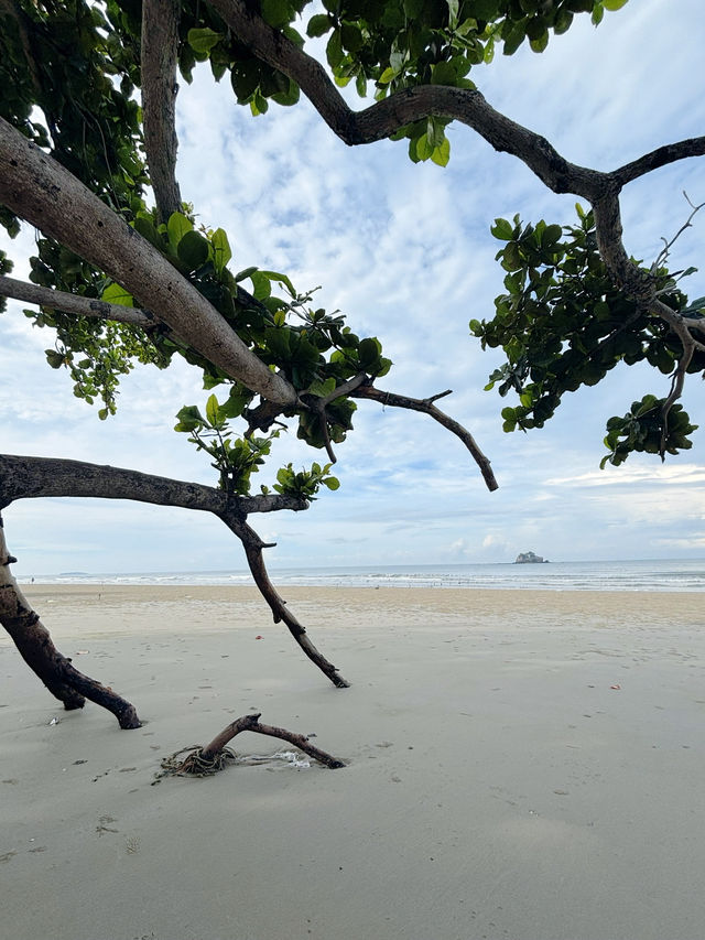 หาดทรายขาว กว้างๆ ยาวๆ ที่แหลมแม่พิมพ์ ระยอง