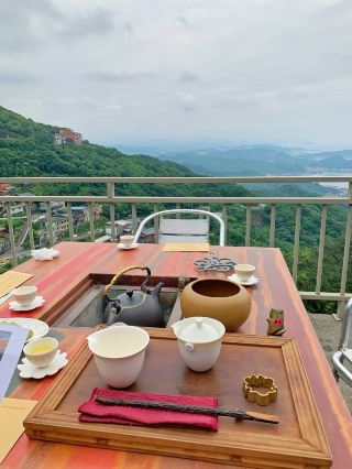 Sip tea and enjoy the atmosphere of Jiufen, Taiwan.