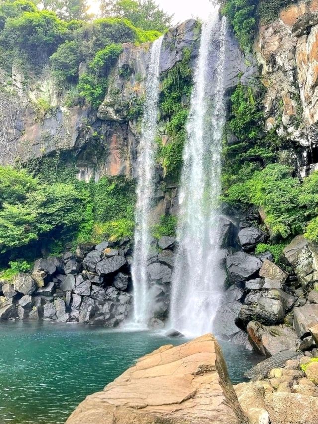 Cascading Beauty of Jeongbang Waterfall