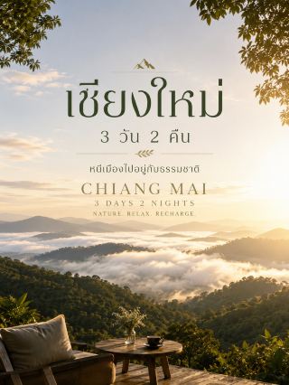 🌿 เชียงใหม่ 3 วัน 2 คืนพักใจท่ามกลางธรรมชาติ สูดอากาศดีให้เต็มปอด