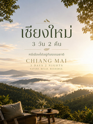 🌿 Chiang Mai 3 days 2 nights: Relax amidst nature and breathe in the fresh air.