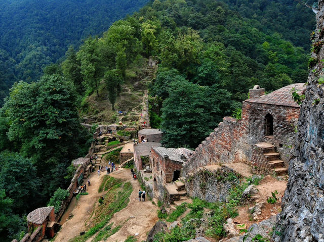 Hidden deep within the lush forests of Gilan province, Rudkhan Castle Hidden deep within the lush forests of Gilan province, Rudkhan Castle