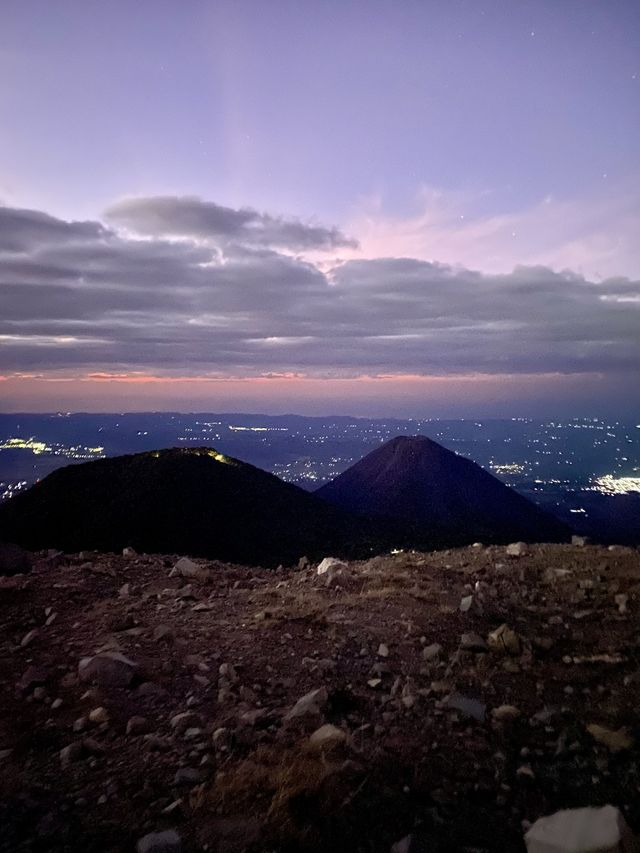 Unbeatable sunrise from the top of a volcano