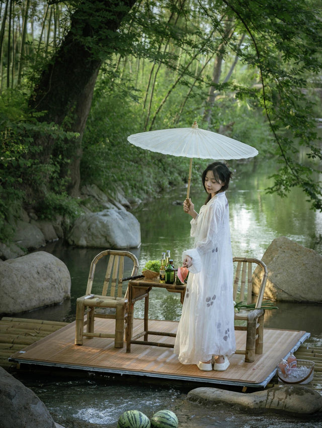 畫船聽雨眠｜安吉也有紹興同款秋千竹筏