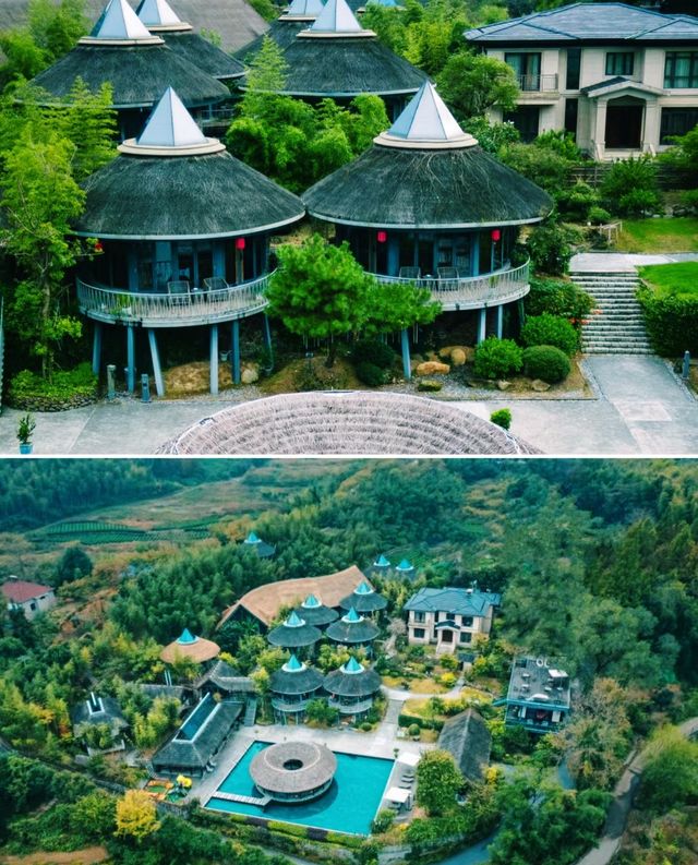 在安吉入住山野深處的東南亞風情茅草屋