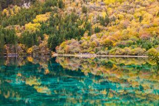 The most beautiful natural reflection secret spot: Five Flower Lake in autumn