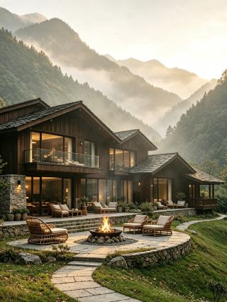 Stay in a standalone wooden cabin by the bamboo sea and creek at Qingcheng Mountain!