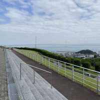 淡路島「淡路サービスエリア（下り）」絶景！明石海峡大橋と大観覧車が有名！でも！大橋のケーブル模型も見て欲しい