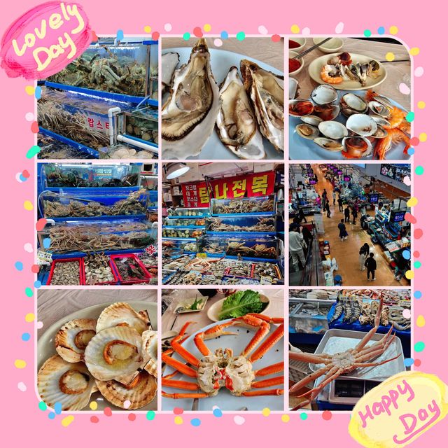 海鮮狂歡！在首爾的鷺梁津水産市場品嚐美味海鮮大餐！🦞🐟🍽️