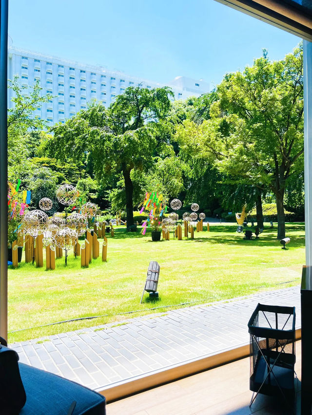 【高輪】鮮緑が気持ちいい🌿‬ゆっくり落ち着いて過ごせるホテルラウンジ☕️光明