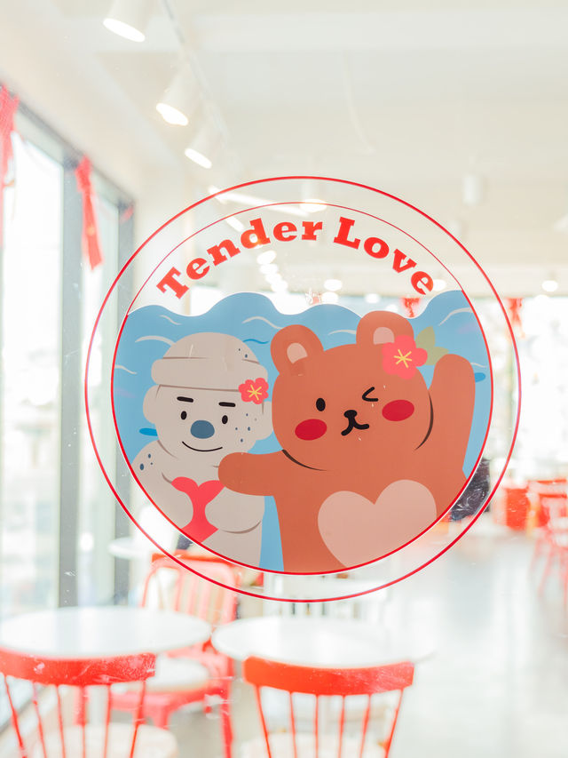 ❤️빨간 하트 가득한 통창 세화 해수욕장뷰 카페 [텐더럽]🥐