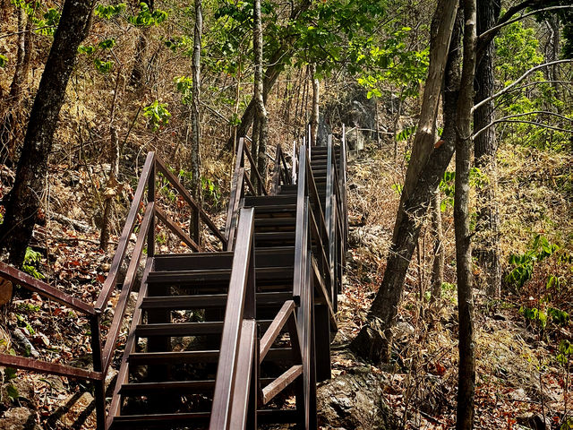 การเดินขึ้นวัดพระบาทปู่ผาแดง