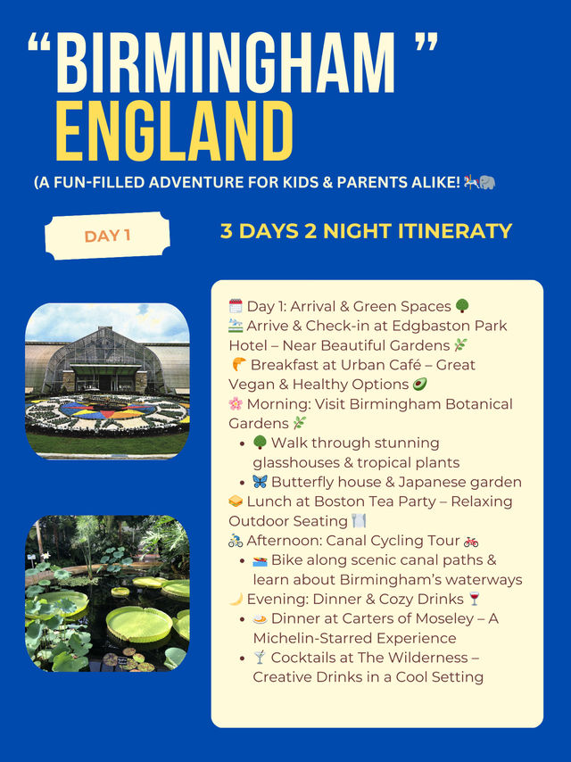 Birmingham itinerary or Nature Lovers 🌳