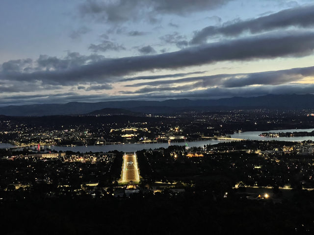 Mount Ainslie Lookout at Night – A Peaceful Glow Over Canberra
