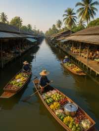 สัมผัสเสน่ห์ตลาดน้ำดำเนินสะดวก