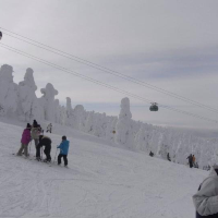 Ski with snowmonster in Zao, Japan