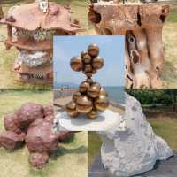 Qingdao, nice artworks on the beach 
