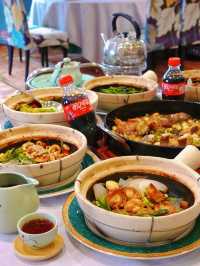 In Guangzhou! With an average of 70+ per person, one can enjoy authentic clay pot rice in the affluent district.