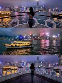 維多利亞港的落日飛船好美啊啊啊