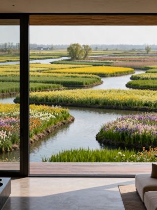 Once you stay at Xinghua Water Town hotels, you won’t forget them—springtime flower sea at the top