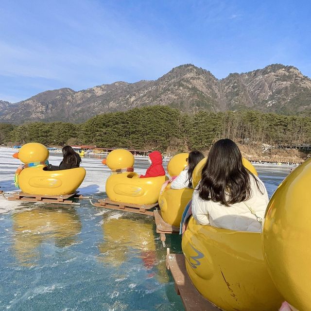 겨울철 익스트림 액티비티, 포천 산정호수 러버덕 기차🐥